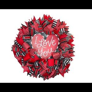 Valentines Day Heart Front Door Wreath